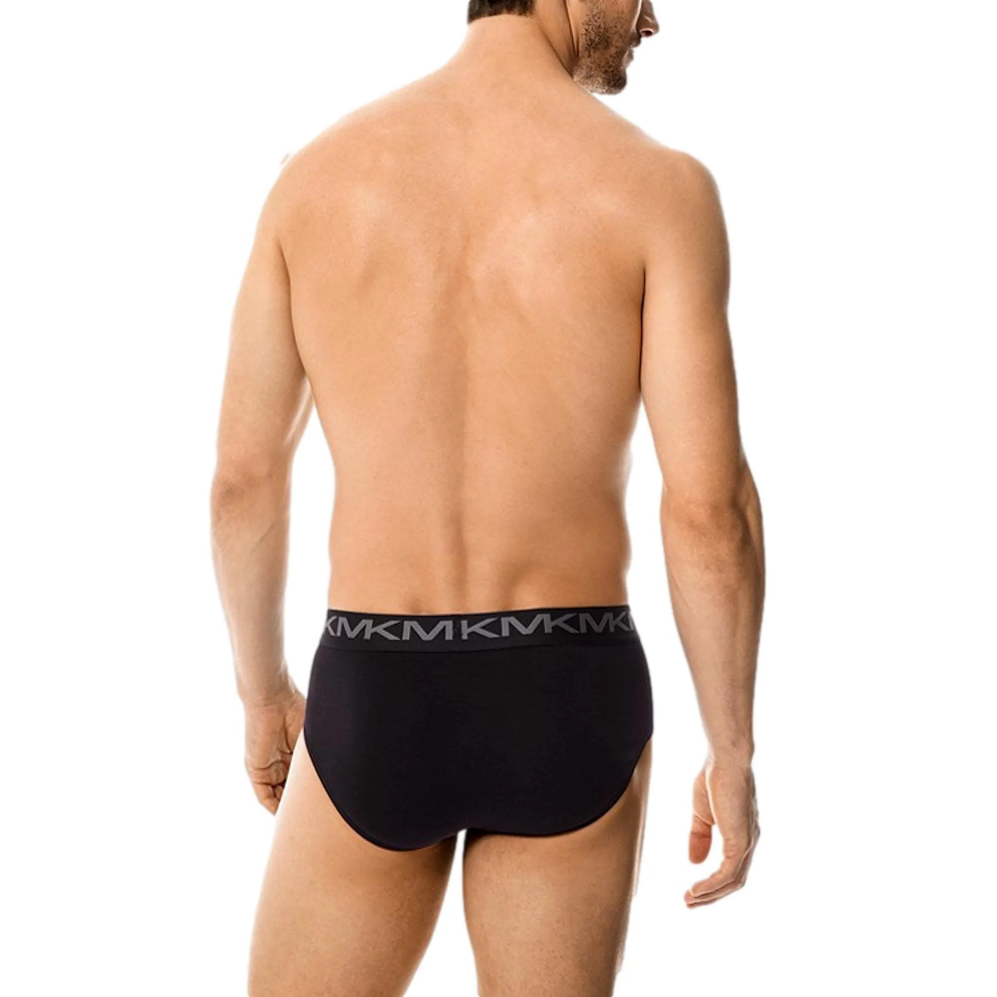 Michael Kors Stretch Factor Cotton Low Rise Brief 3 Pack - Navy/Grey/Black
