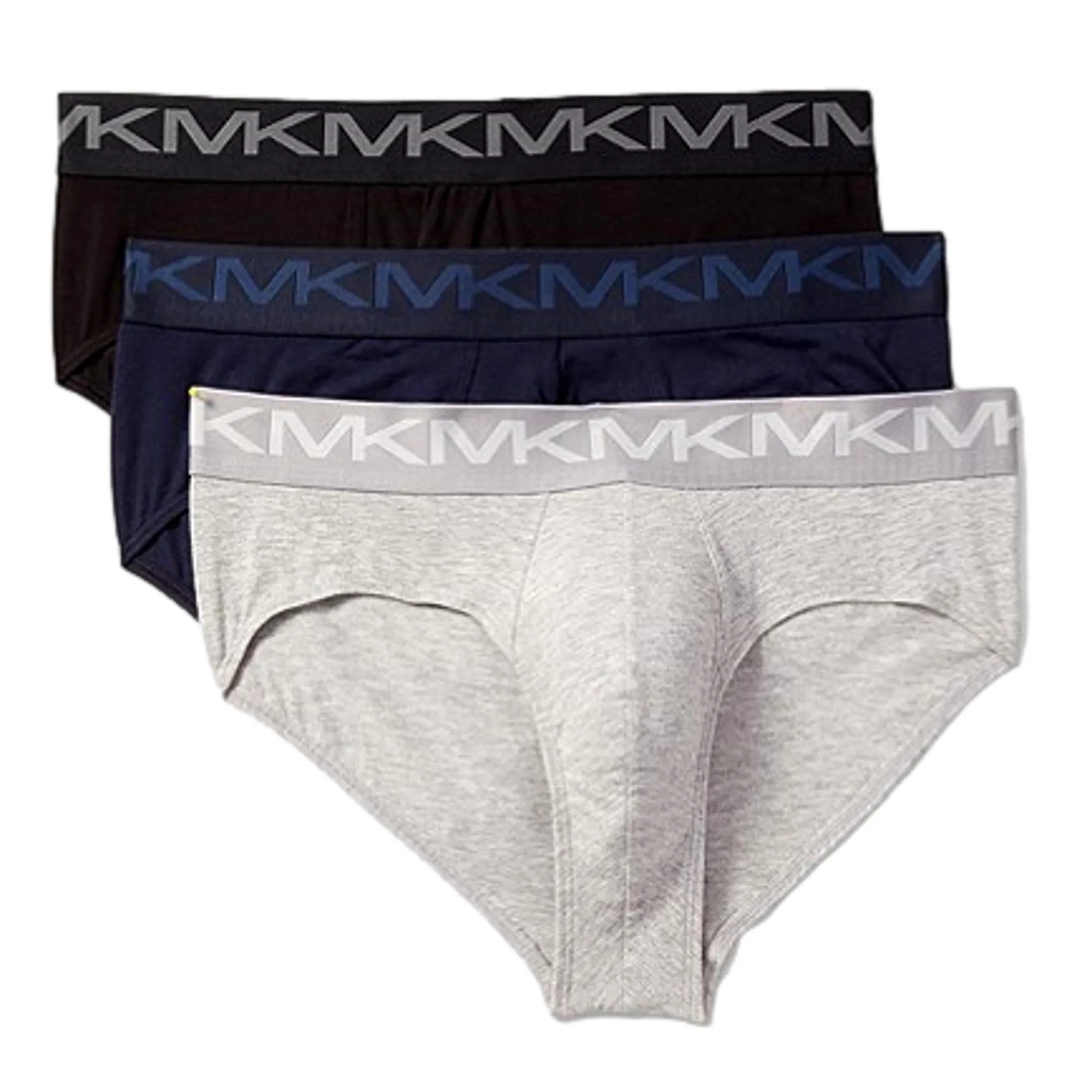 Michael Kors Stretch Factor Cotton Low Rise Brief 3 Pack - Navy/Grey/Black