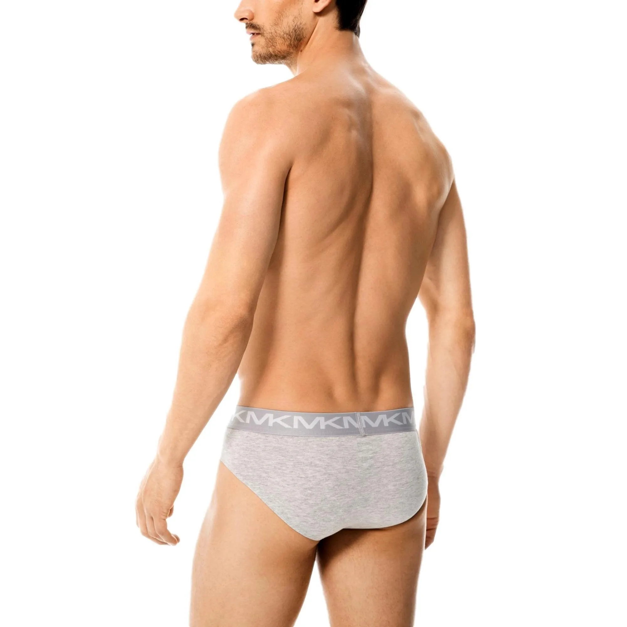 Michael Kors Stretch Factor Cotton Low Rise Brief 3 Pack - Navy/Grey/Black