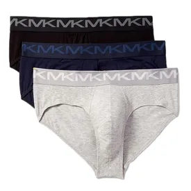 Michael Kors Stretch Factor Cotton Low Rise Brief 3 Pack - Navy/Grey/Black