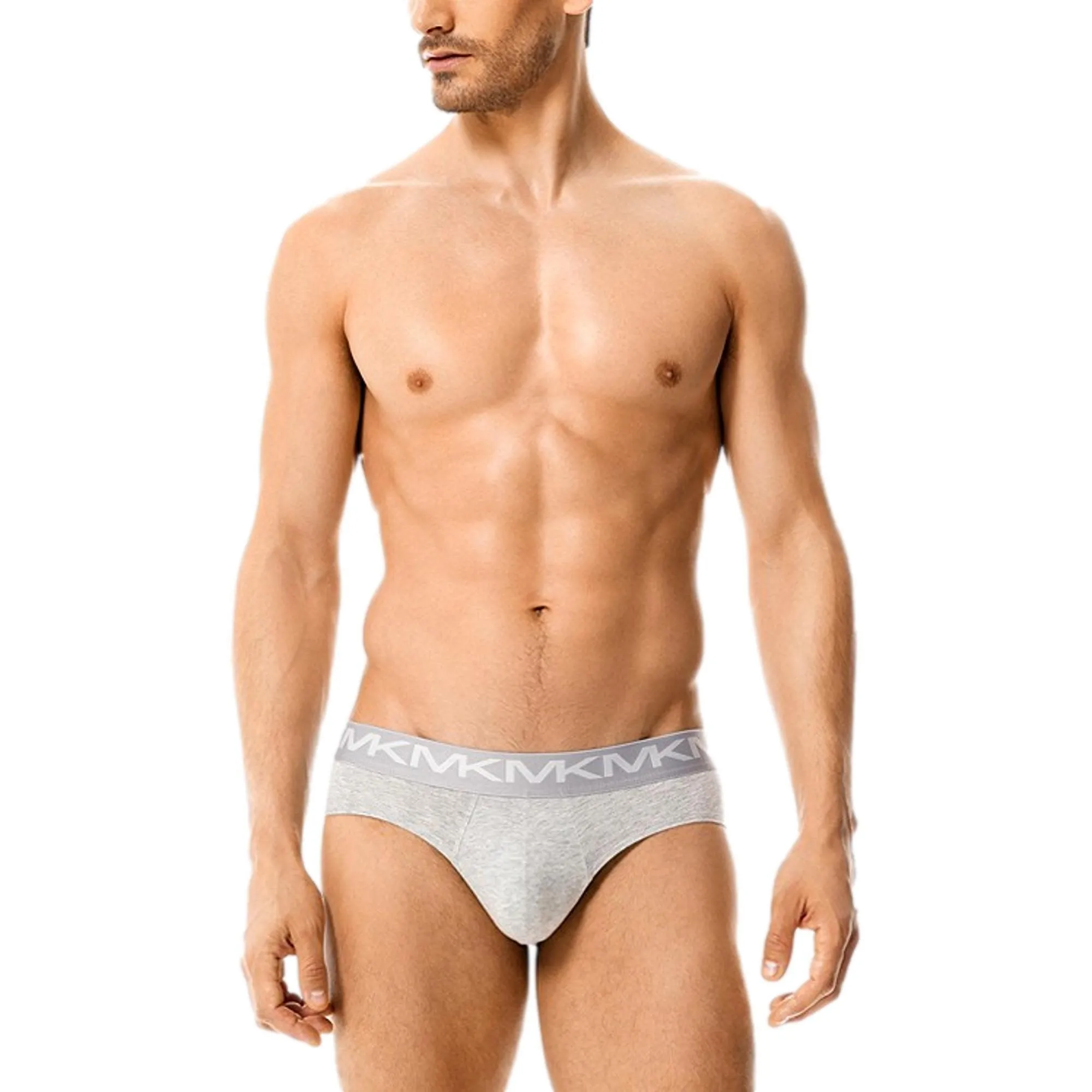 Michael Kors Stretch Factor Cotton Low Rise Brief 3 Pack - Navy/Grey/Black