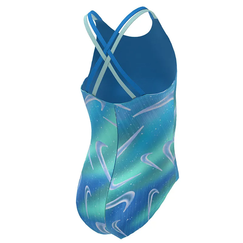 Nike - Girls' Aurora Swoosh Spiderback One Piece (Photo Blue)