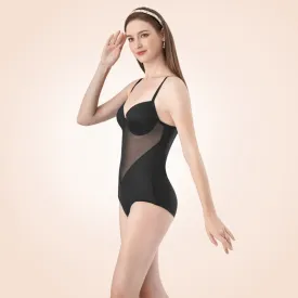 One-Piece Mesh Lowback Bodysuit Thong Shapewear