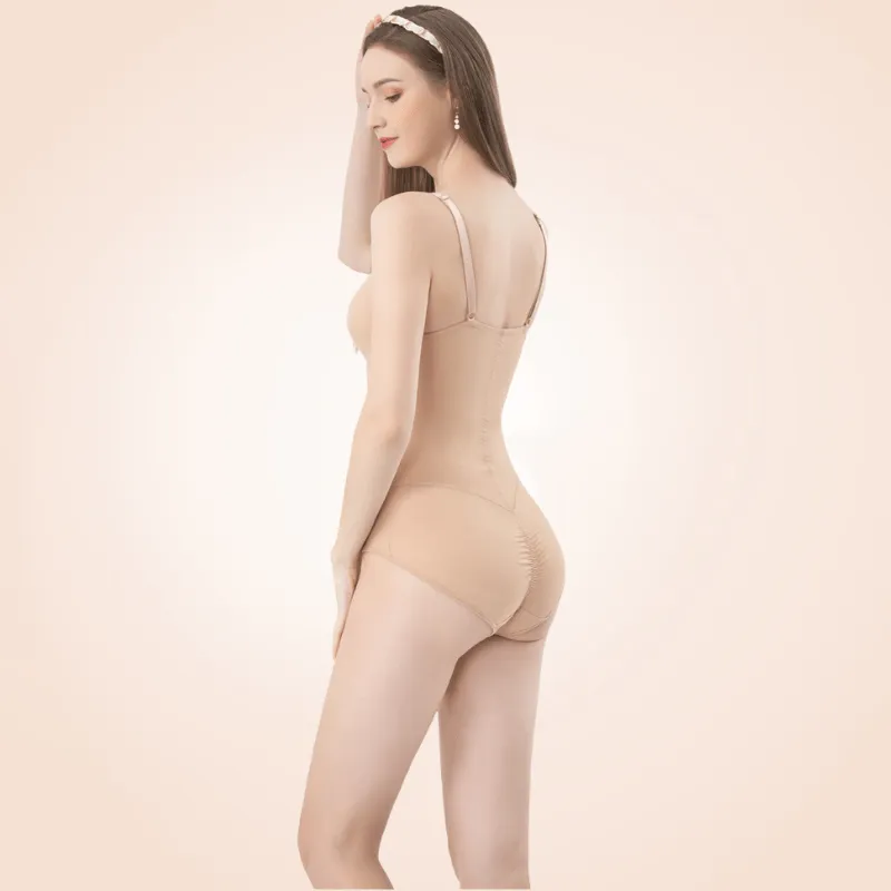 One-Piece Mesh Lowback Bodysuit Thong Shapewear