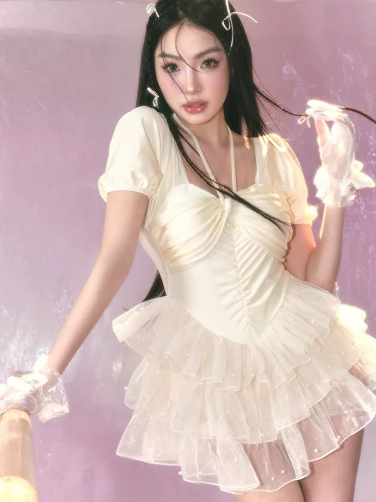 Pearl Whisper Balletcore One Piece Swimsuit