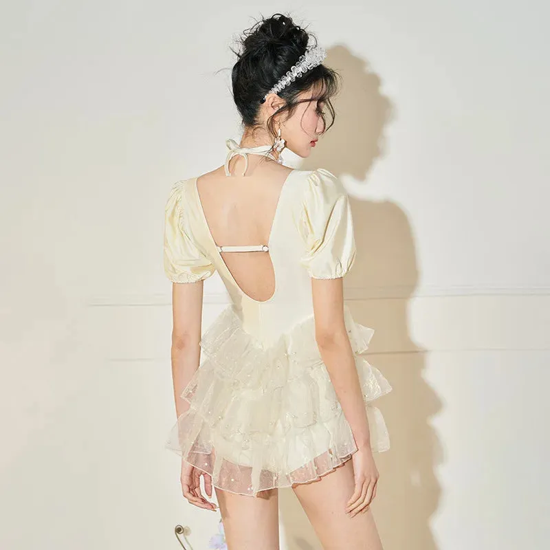 Pearl Whisper Balletcore One Piece Swimsuit