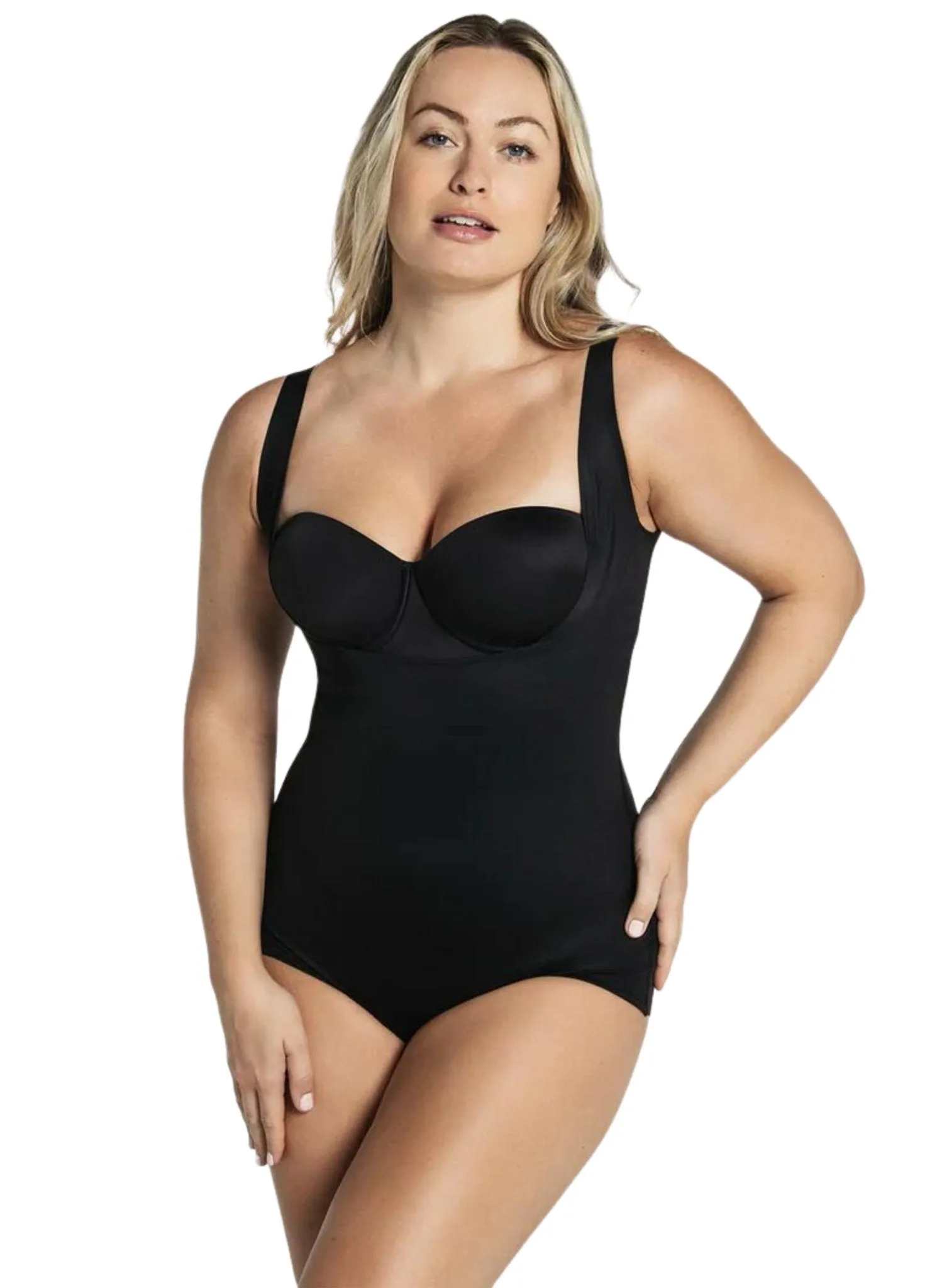 Plunge Back Classic Sculpting Body Shaper - Black