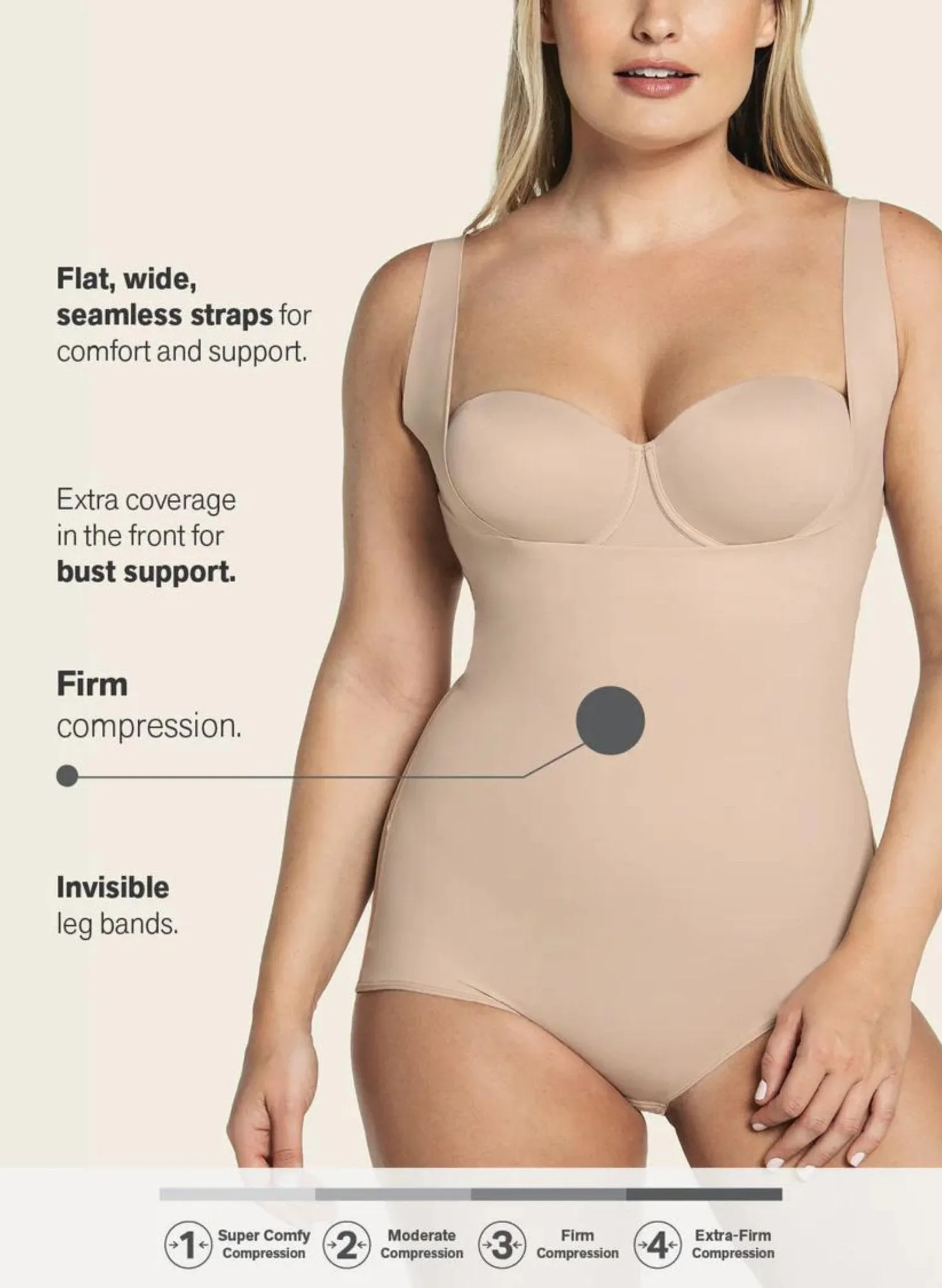 Plunge Back Classic Sculpting Body Shaper - Black