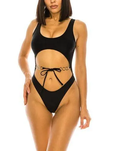 Plus Open Middle 1Pc Monokini Swimwear