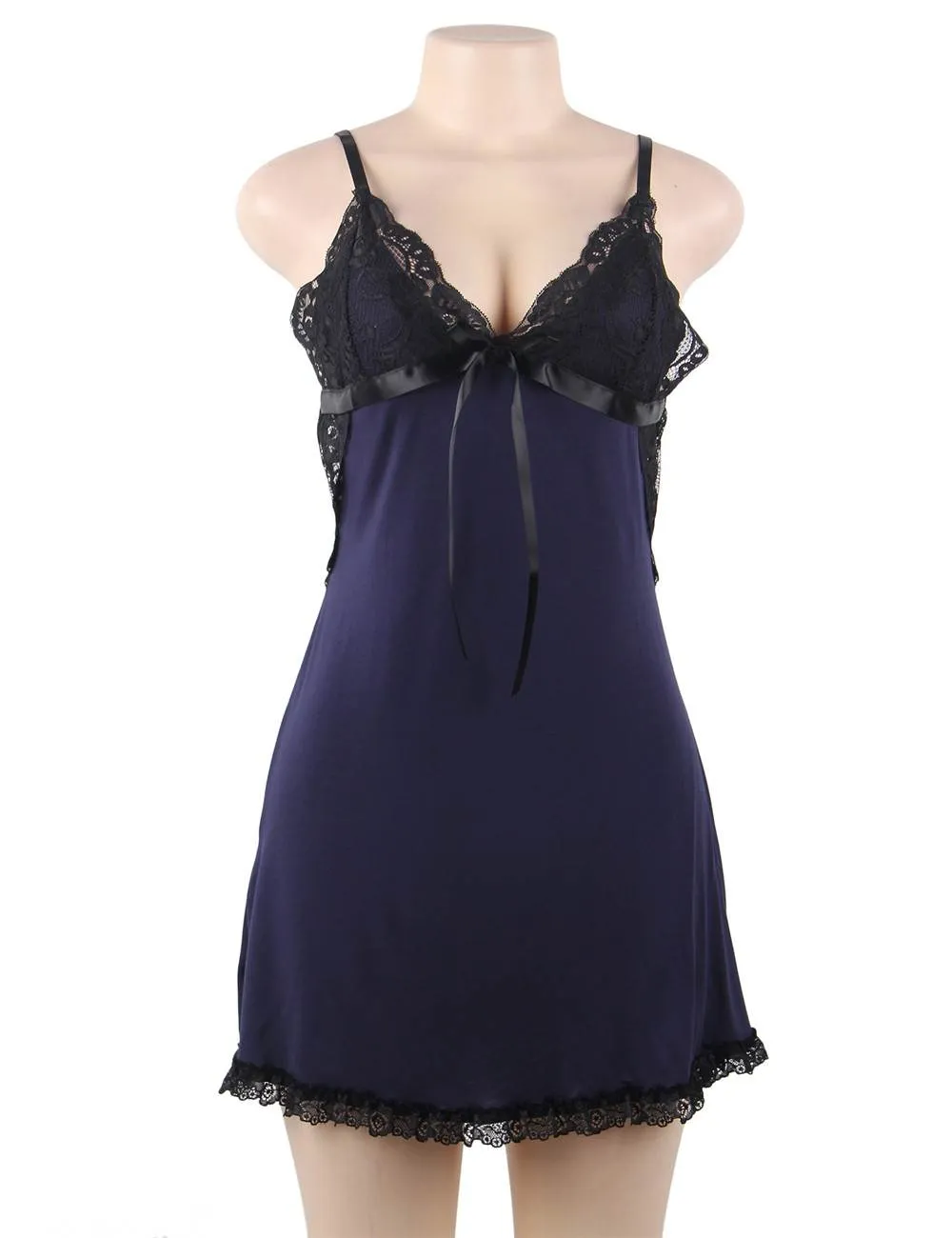 Plus Size Dark Blue & Black & Red Sexy Fashion Cotton High Quality Women Pajama Sets