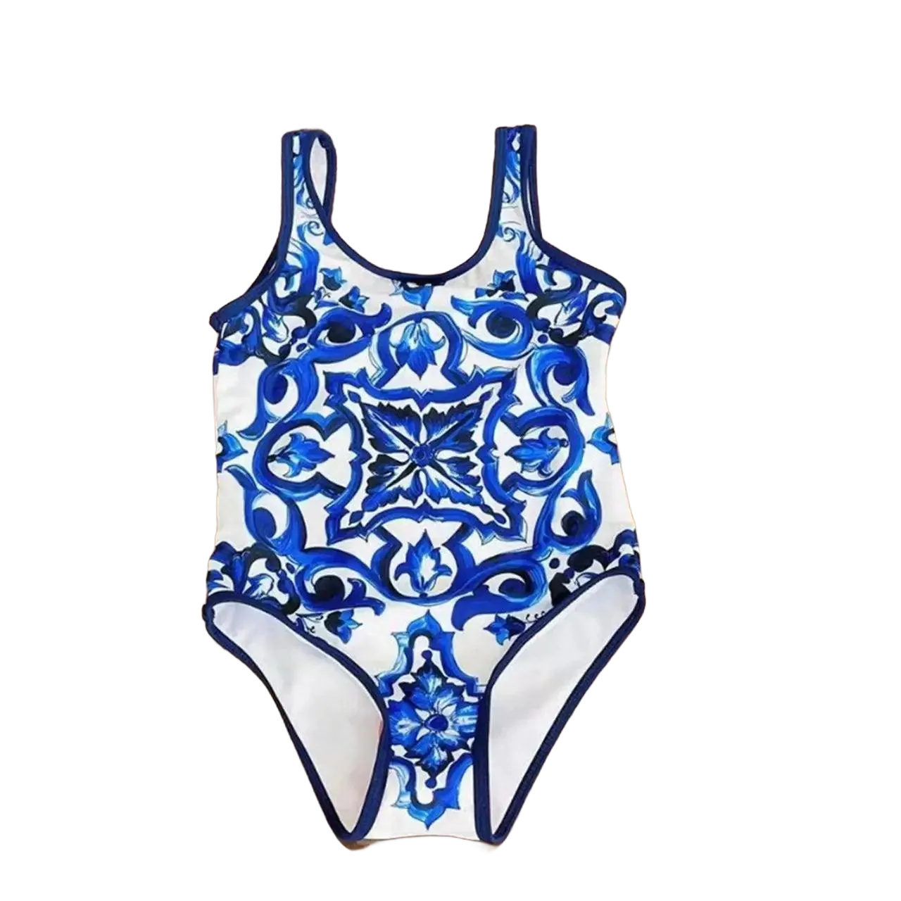"Blue Sweetie" 1 PC Little Girls Swimsuit