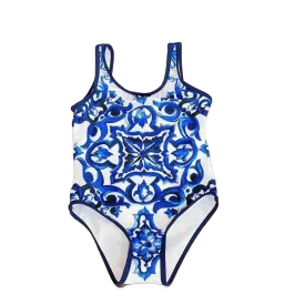 "Blue Sweetie" 1 PC Little Girls Swimsuit