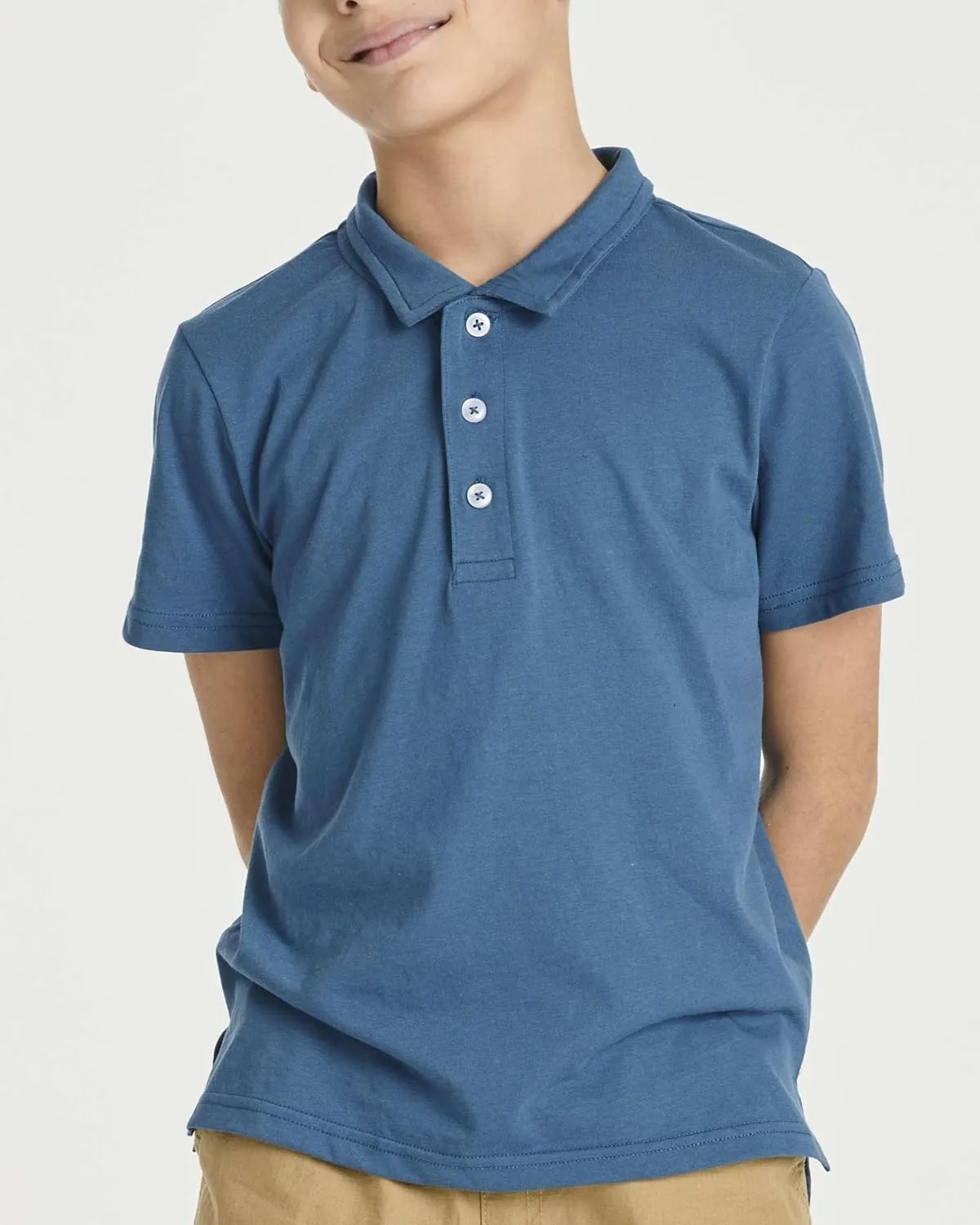 Real Essentials 3 Pack: Boys' Short Sleeve Jersey Cotton Polo Shirt - Uniform Youth Dress Shirt (Ages 4-18)