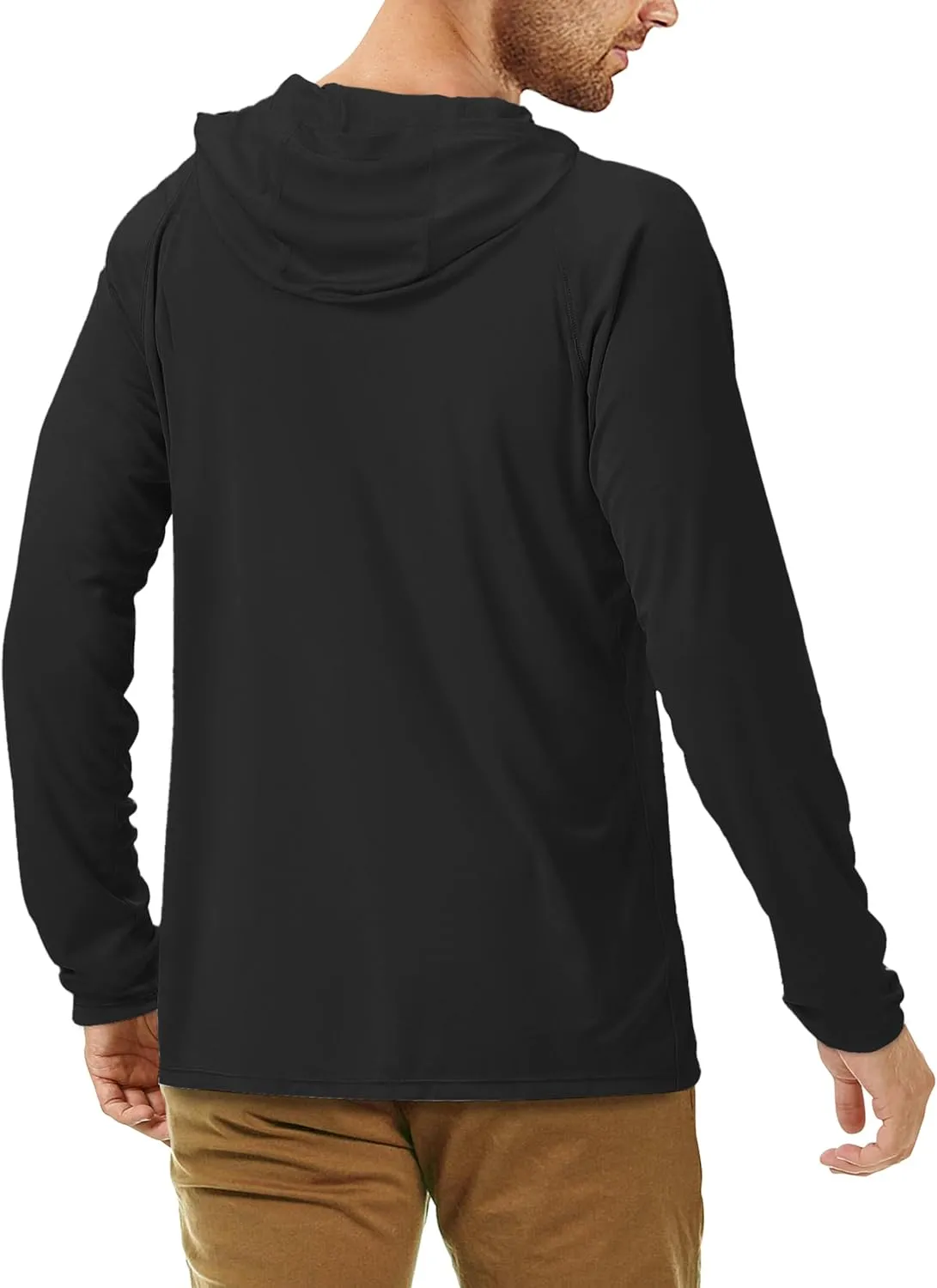 Roadbox UPF 50  Fishing Shirts for Men, Long Sleeve UV Sun Protection Hoodie, Outdoor Hiking Running Swimming Rash Guard