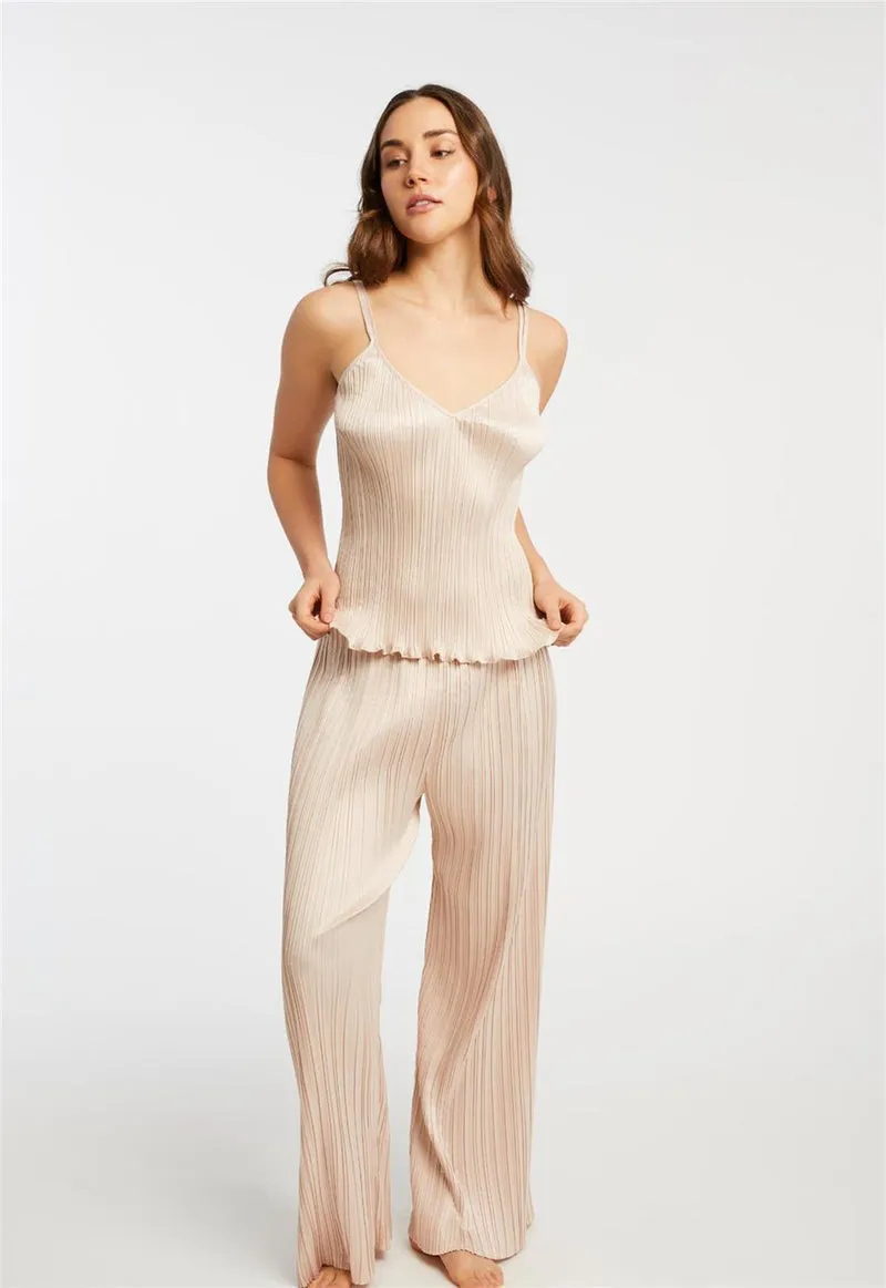 Rya Collection Or Pleated PJ Set