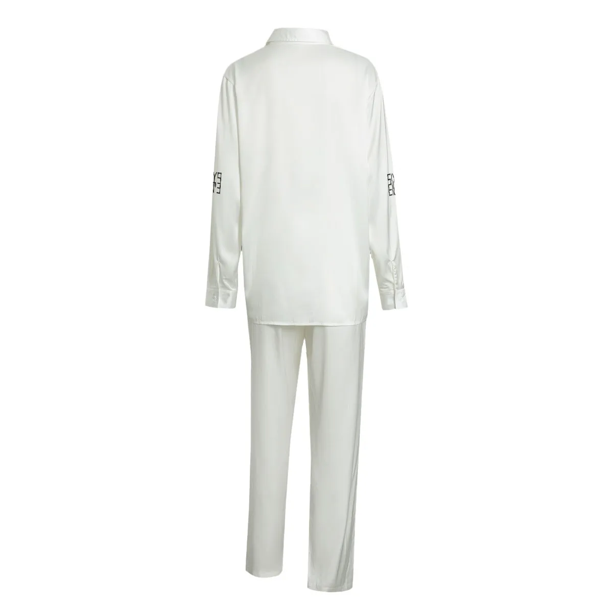 Sixty Eight 93 Logo Black White Unisex Imitation Silk Pajama Set