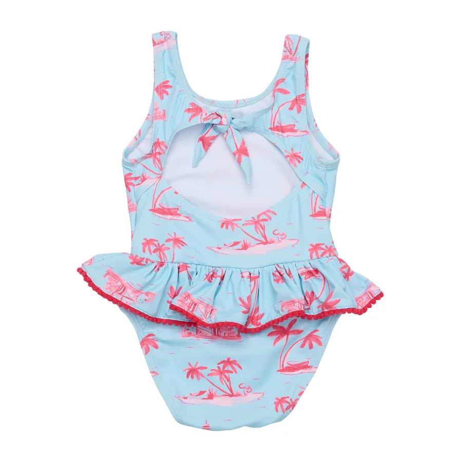 Snapper Rock Lighthouse Island Sustainable Skirt Swimsuit G13246 - Blue