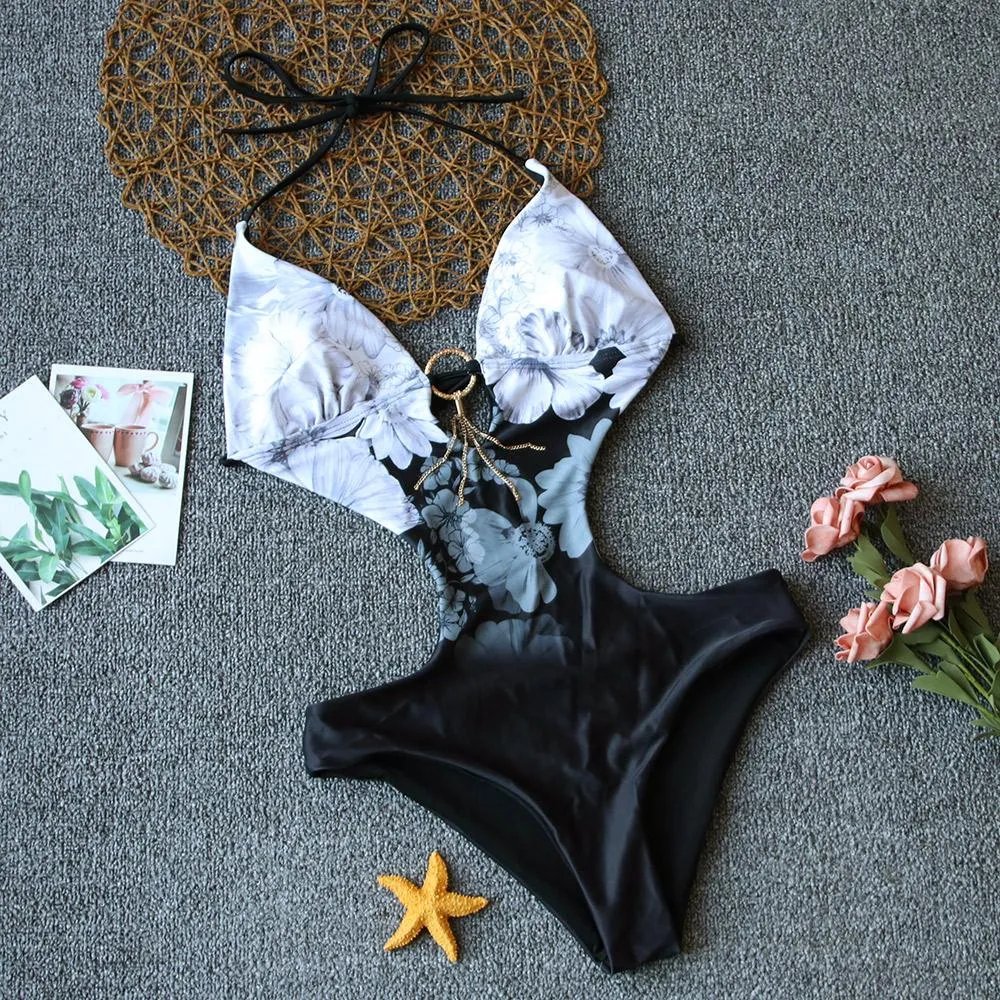Sophie One Piece Swimsuit  Deep V Monokini