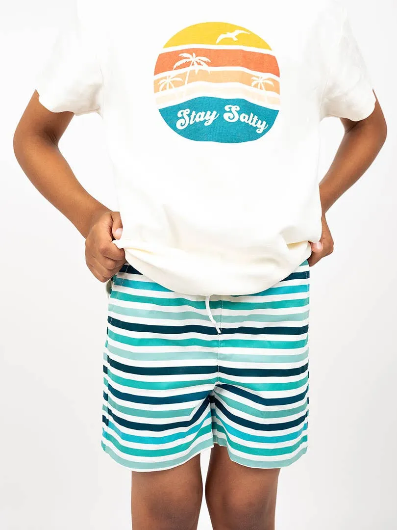 Striped Swim Trunks - Sea Stripes, Kids