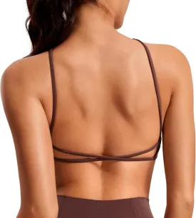 VANTONIA Womens Butterluxe Sports Bras Strappy Criss-Cross Back Twist Front Sports Bra Backless Workout Bra-Lily Bra