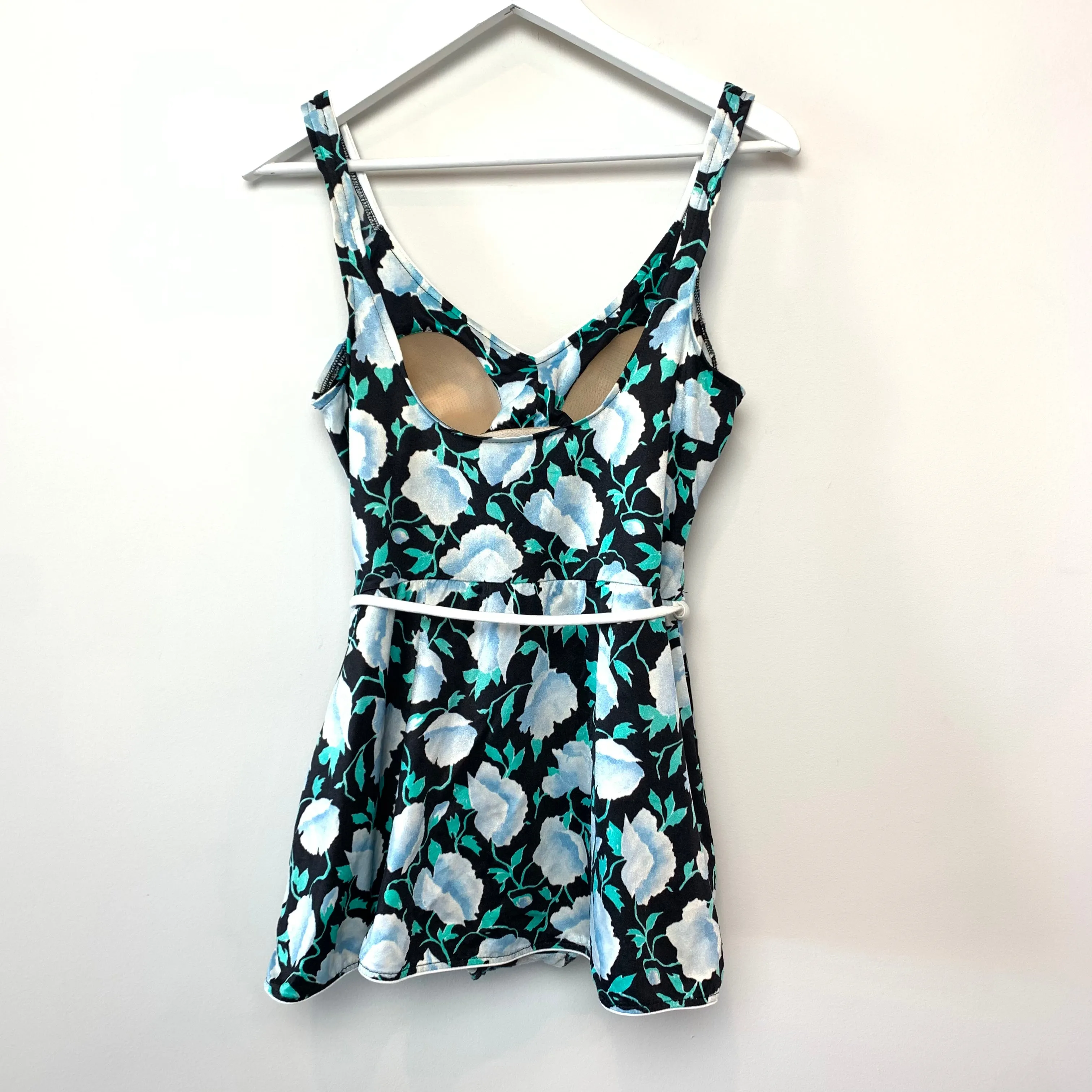 Vintage Floral Swimsuit Swim Dress One Piece Large