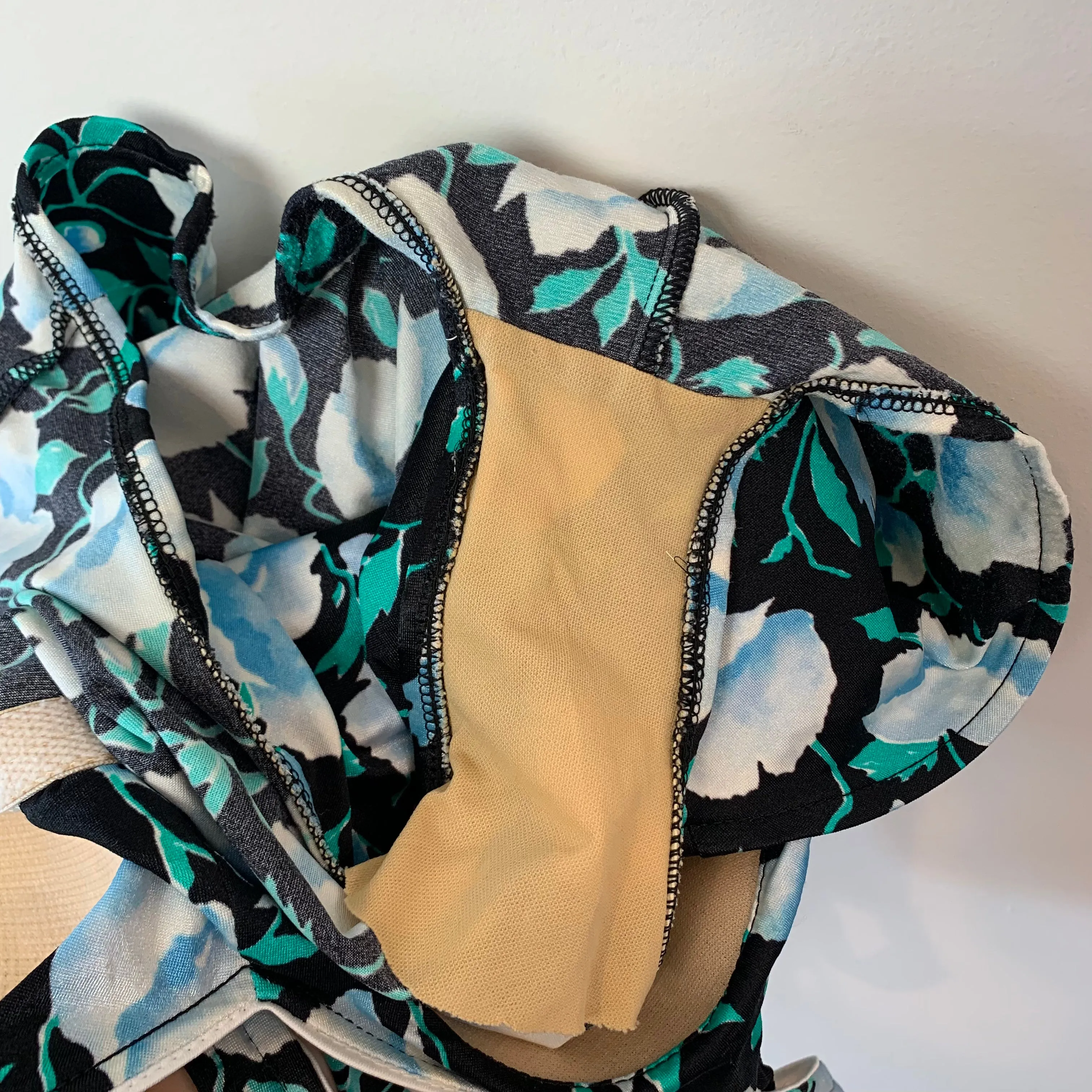Vintage Floral Swimsuit Swim Dress One Piece Large