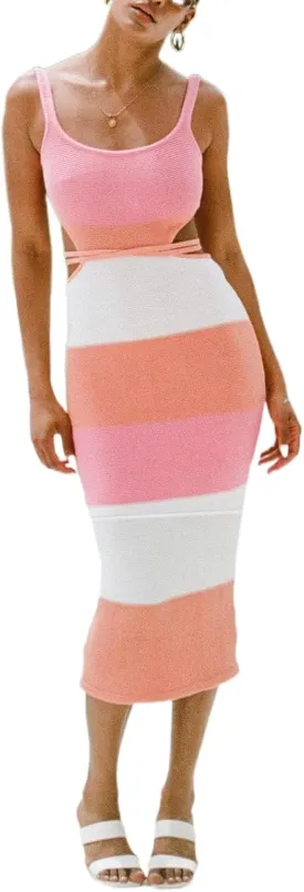 Women Sexy Backless Knit Bodycon Midi Dress