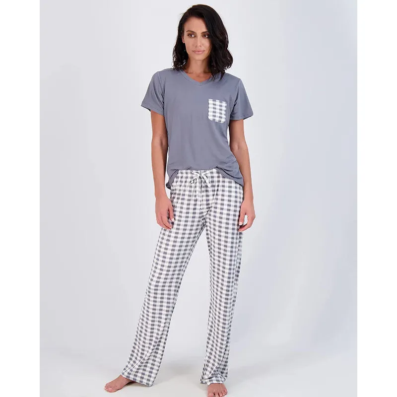Women's Pajama Set Short And Long Sleeve Top With Pants