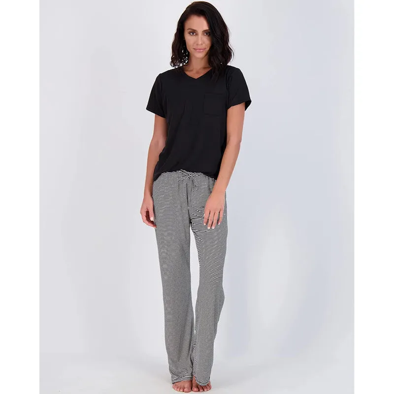 Women's Pajama Set Short And Long Sleeve Top With Pants