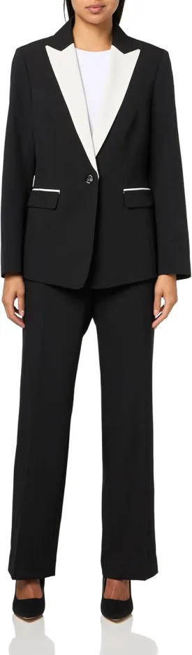 Women's Petite One Button Blazer & Pant, 2pc Set