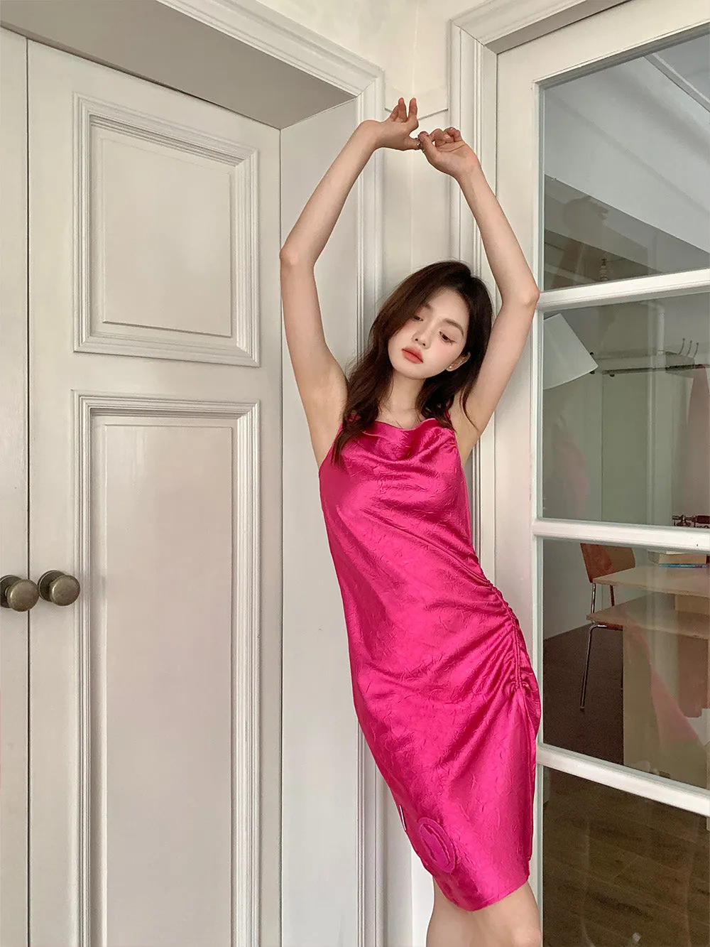 WS Rose Red/Pink Side Slit Night Dress