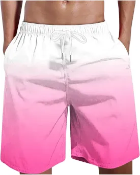 Zeiyignr Men's Board Shorts Quick Dry Swim Trunks Summer Casual Bathing Suit Pockets Swimming Shorts Gradient Beach Swimwear