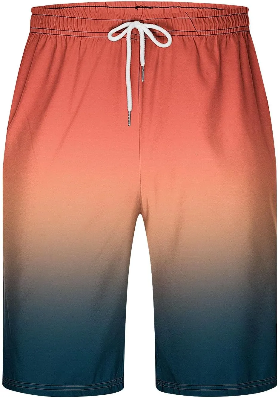Zeiyignr Men's Board Shorts Quick Dry Swim Trunks Summer Casual Bathing Suit Pockets Swimming Shorts Gradient Beach Swimwear