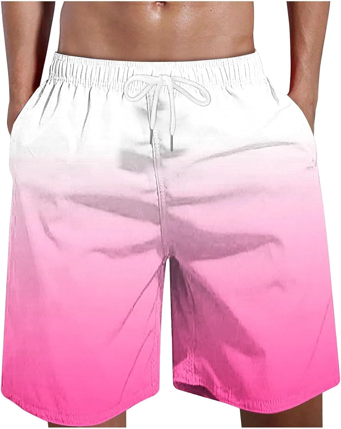 Zeiyignr Men's Board Shorts Quick Dry Swim Trunks Summer Casual Bathing Suit Pockets Swimming Shorts Gradient Beach Swimwear